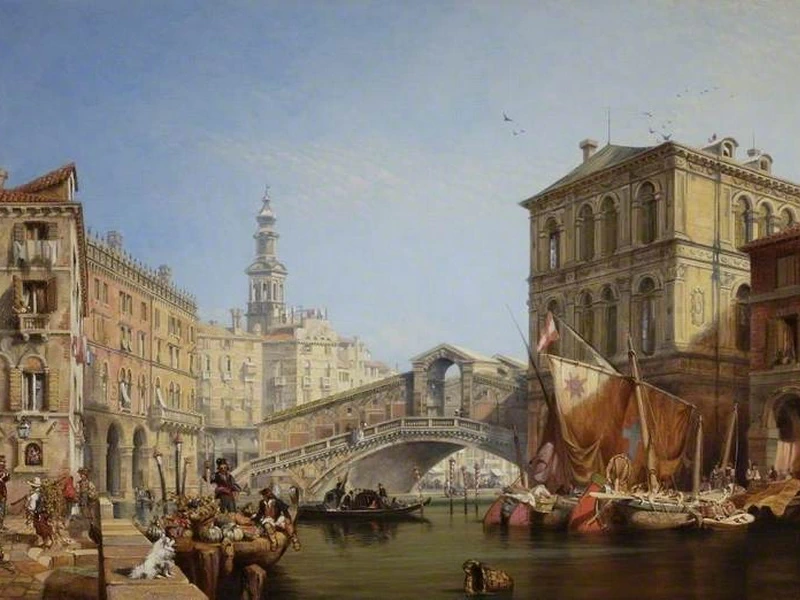1804-Calvert Richard Jones - Il Ponte di Rialto, Venezia - Victoria Art Gallery